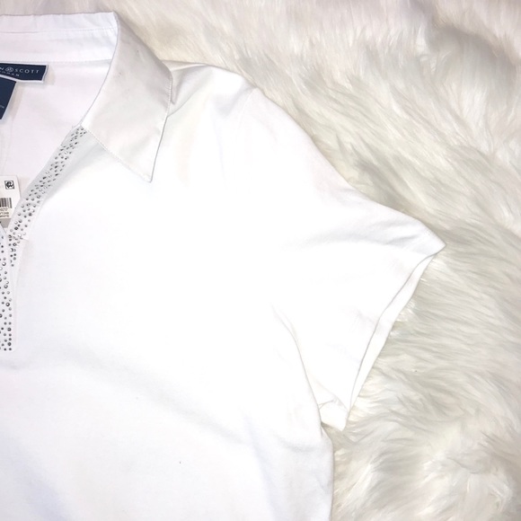 Karen Scott Woman Embellished Pool Shirt - Picture 7 of 7